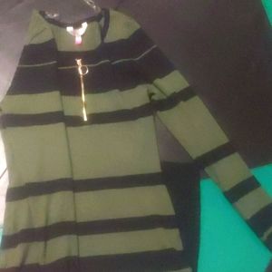 No Boundaries Zip Front Stripe Dress